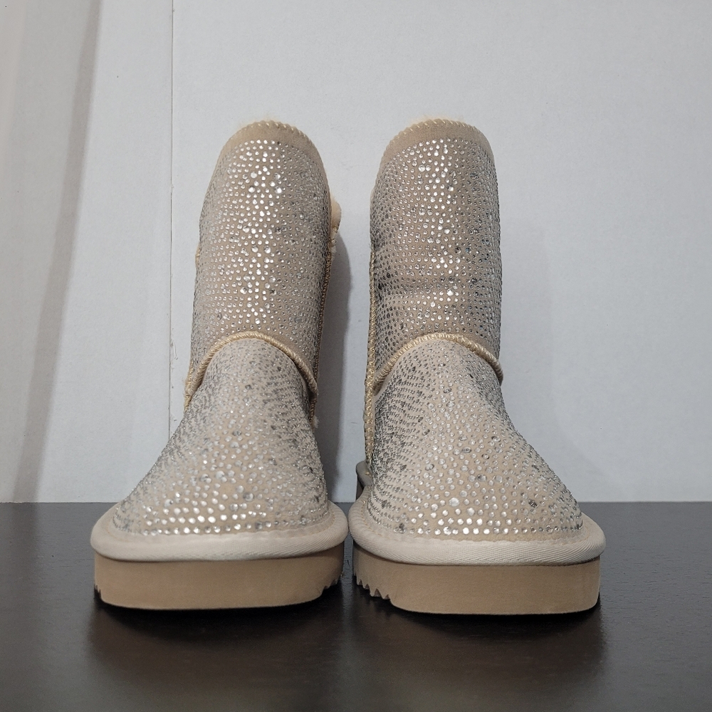 Adrie Women's Cream Bling Embellished Winter Snow Boots by INC, Size 5M